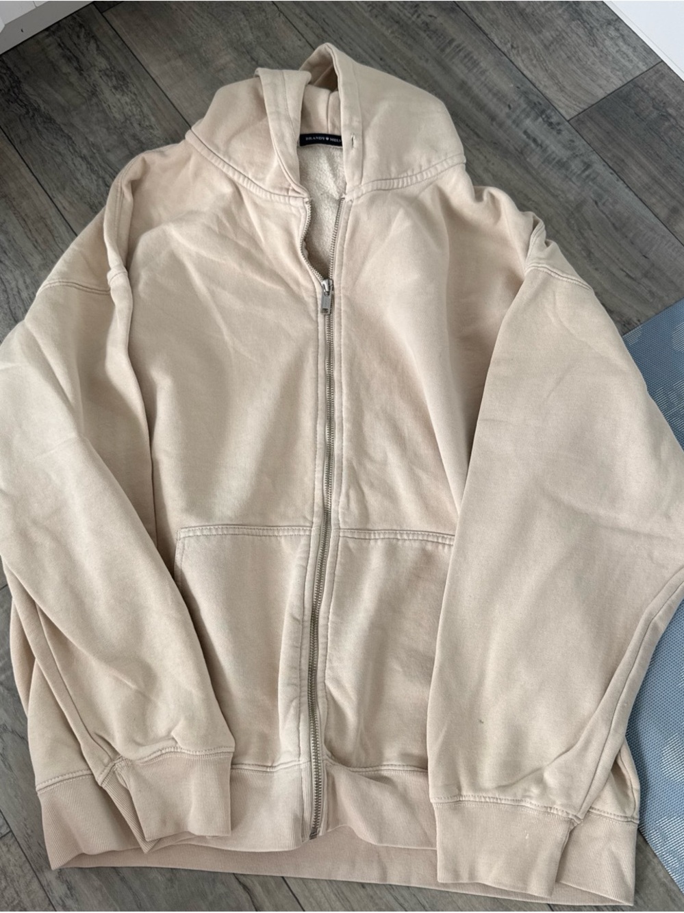 Brandy Melville Beige Full-Zip Hoodie